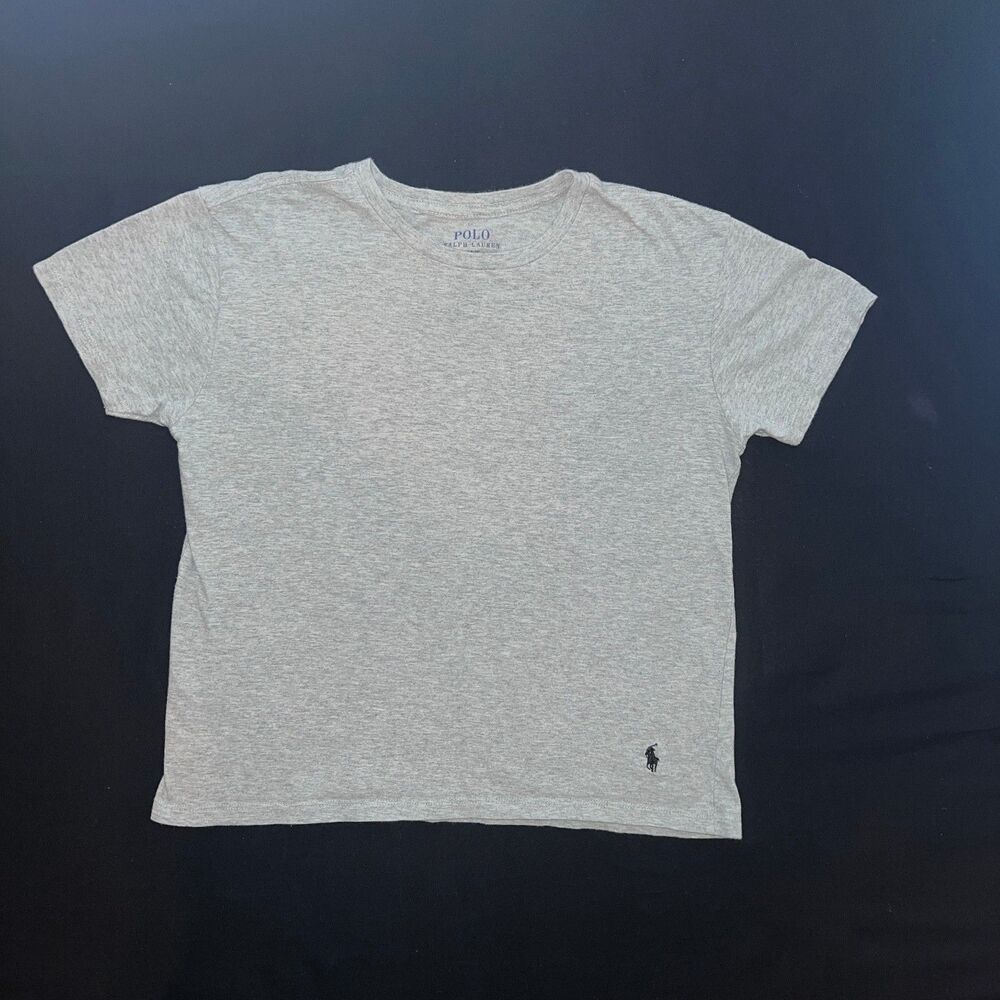 Polo Ralph Lauren Shirt Kids Size S [ 8 ] Gray Short Sleeve Crest Crewneck Tee